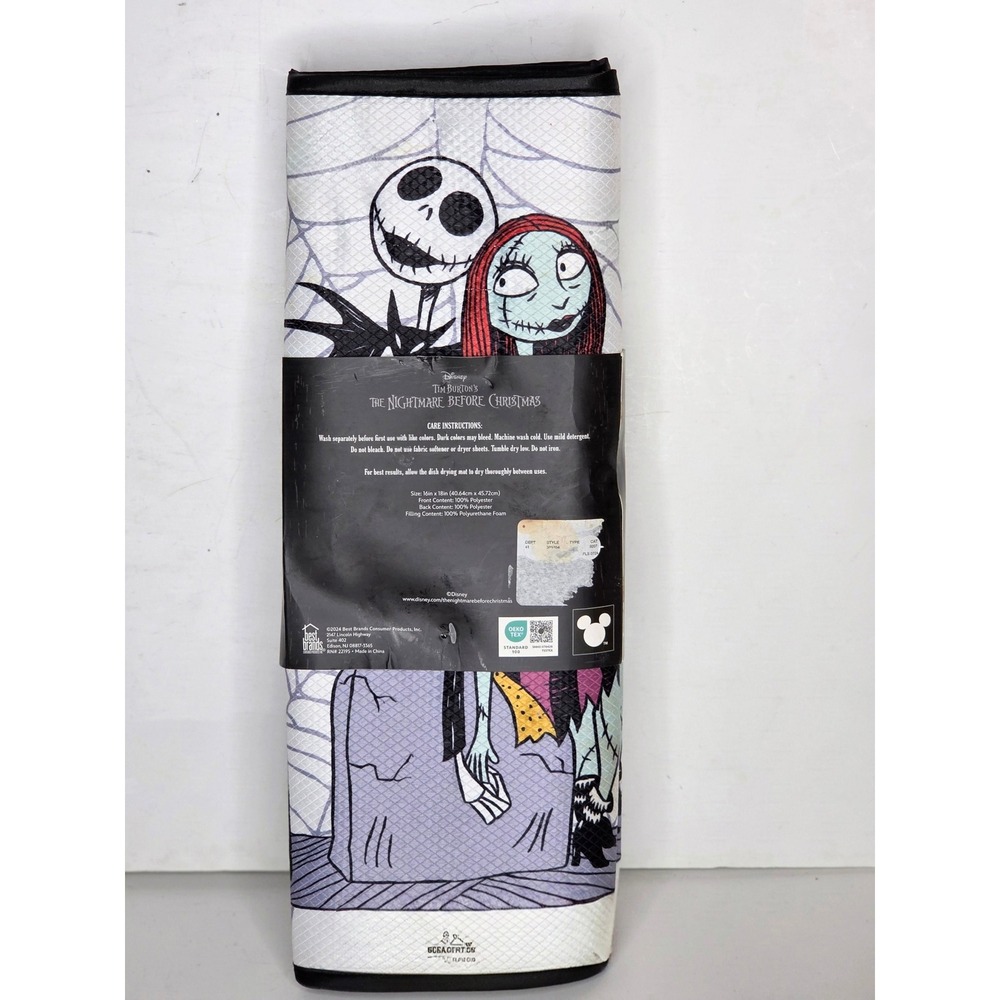 Disney Nightmare Before Christmas Jack & Sally 2 Pack Dish Drying Mats Halloween